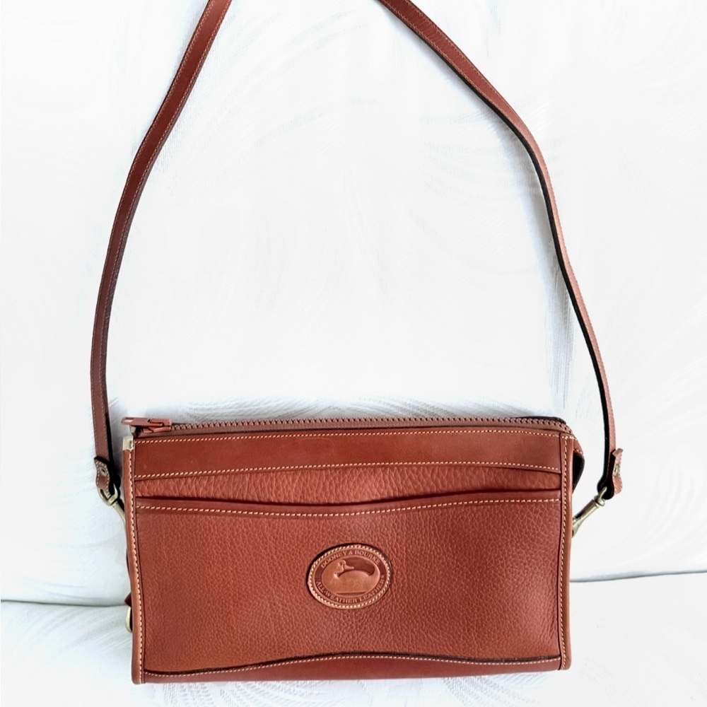 Vintage Dooney & Bourke Brown Leather Crossbody Bag or clutch